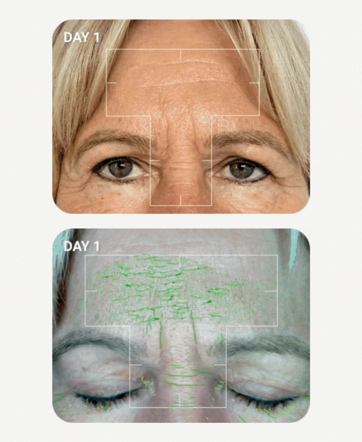Wrinkles Schminkles blog banner showing 7-day scientific skin analysis results for mature skin