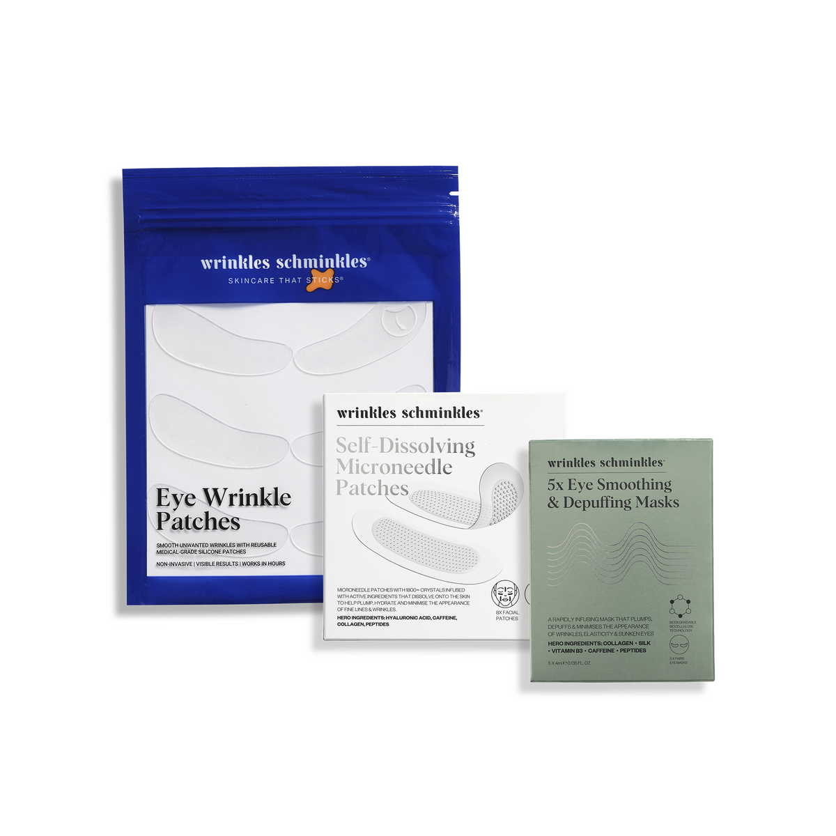 Eye patch applied to help smooth crow's feet and under-eye wrinkles